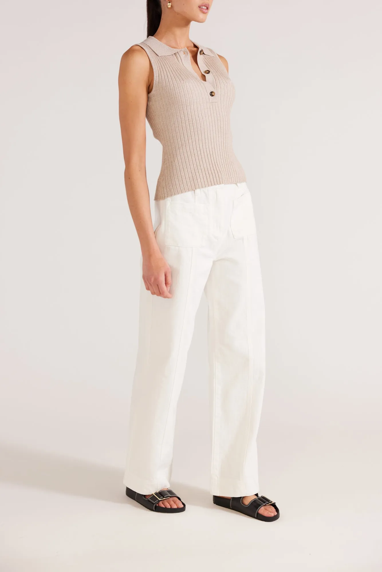 Josie Collared Knit Tank by Staple the Label