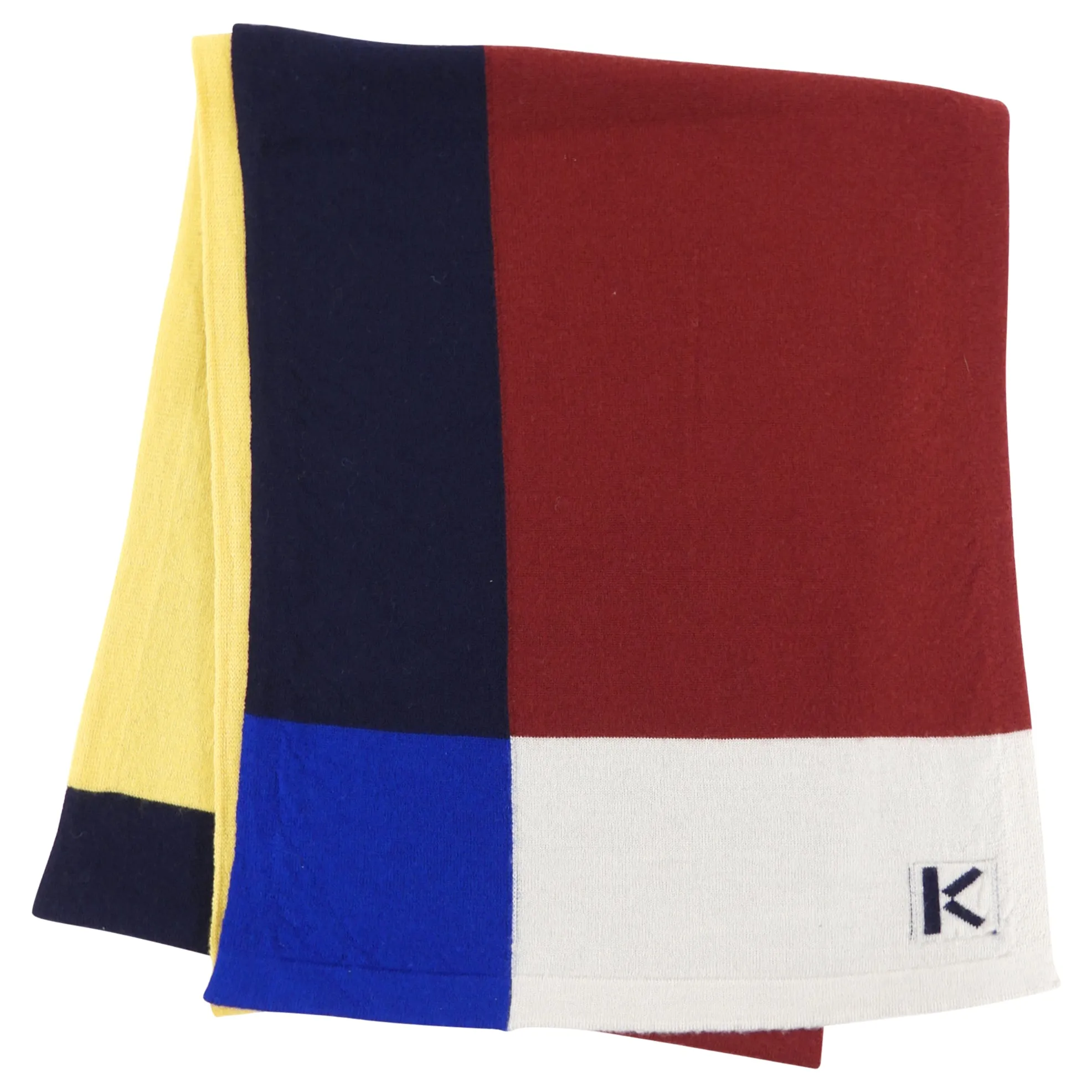 Kenzo Burgundy Ivory Navy Scarf