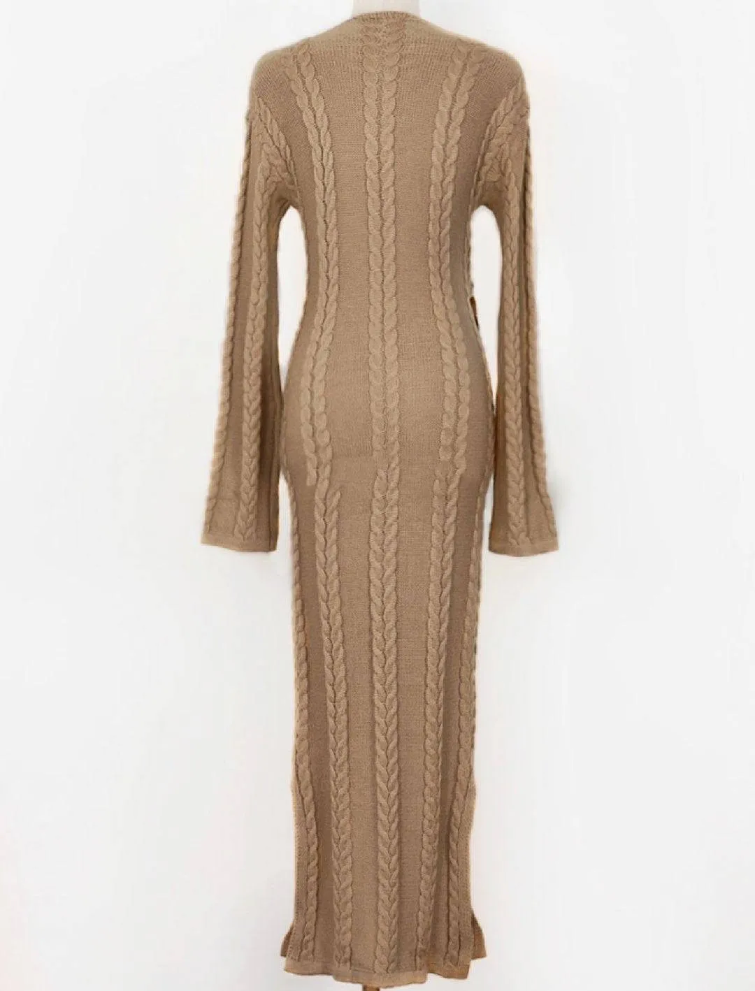 Knit Dress with Waist Tie