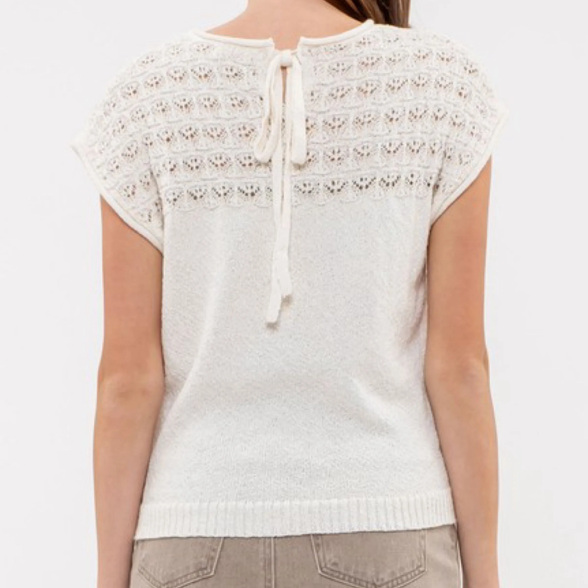 Knitted Eyelet Top