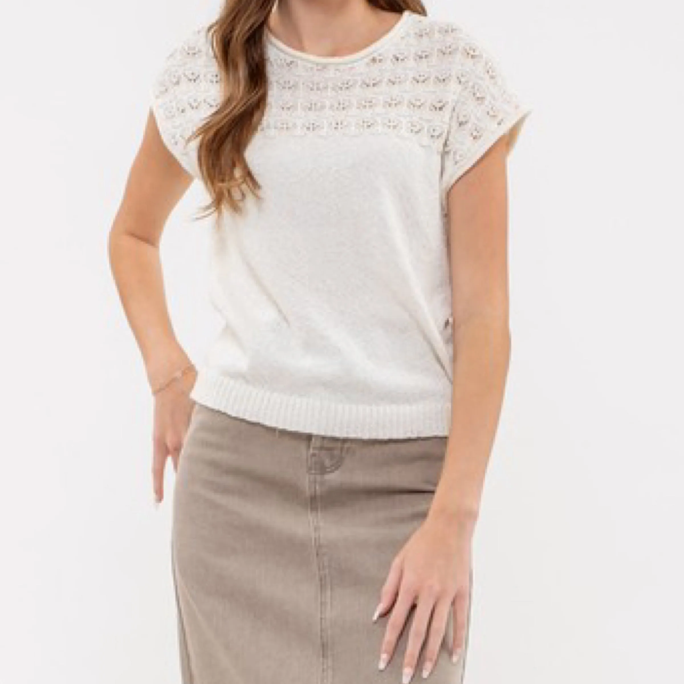 Knitted Eyelet Top