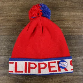 Los Angeles Clippers Winter Beanie | Red Pom Pom Beanie with Clippers Pin