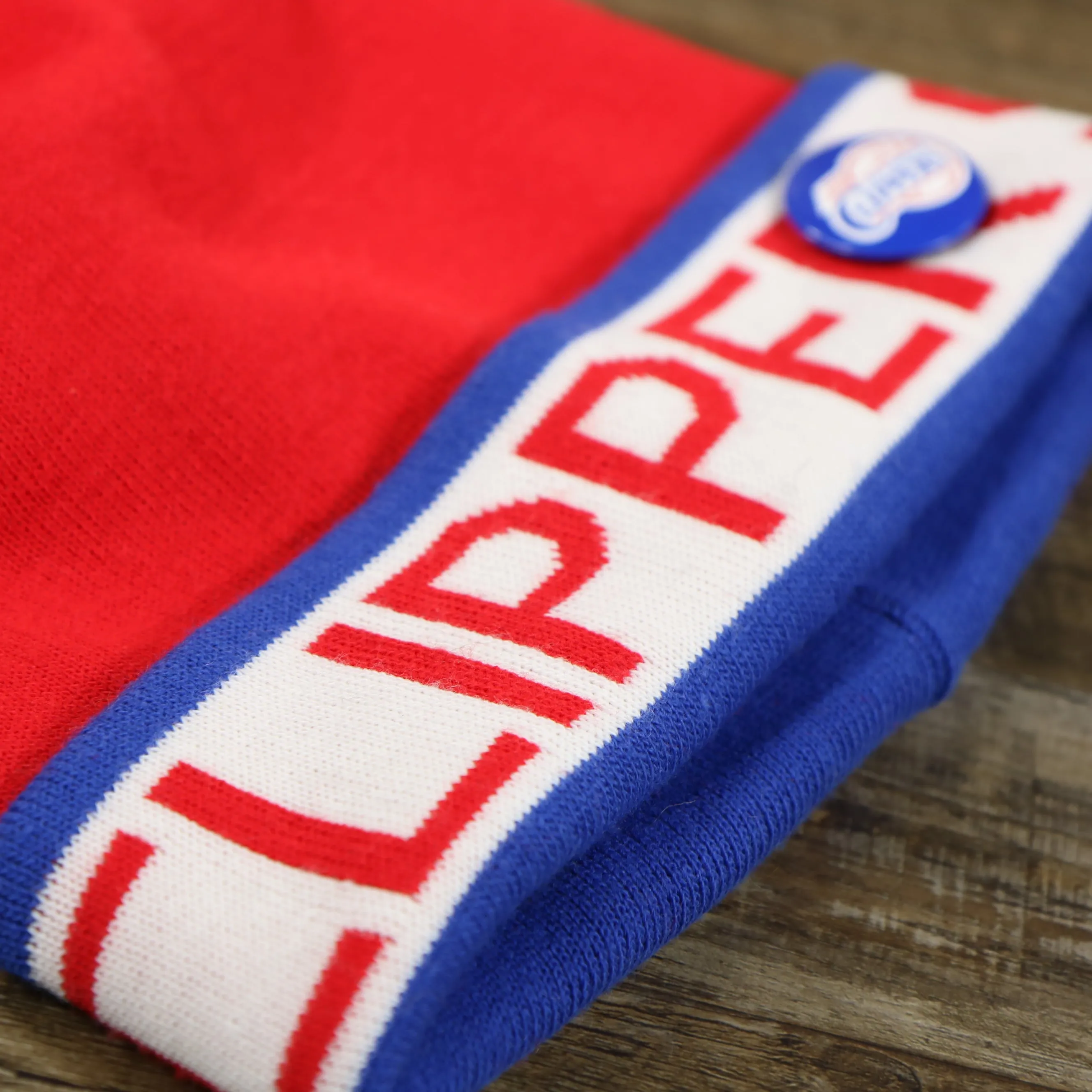 Los Angeles Clippers Winter Beanie | Red Pom Pom Beanie with Clippers Pin