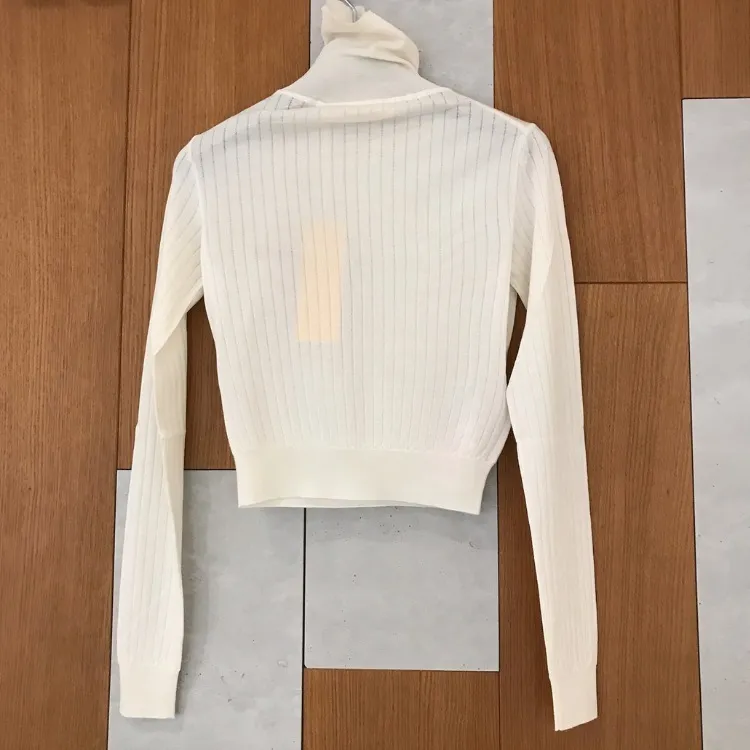 MARNI | White ribbed wool silk turtleneck top