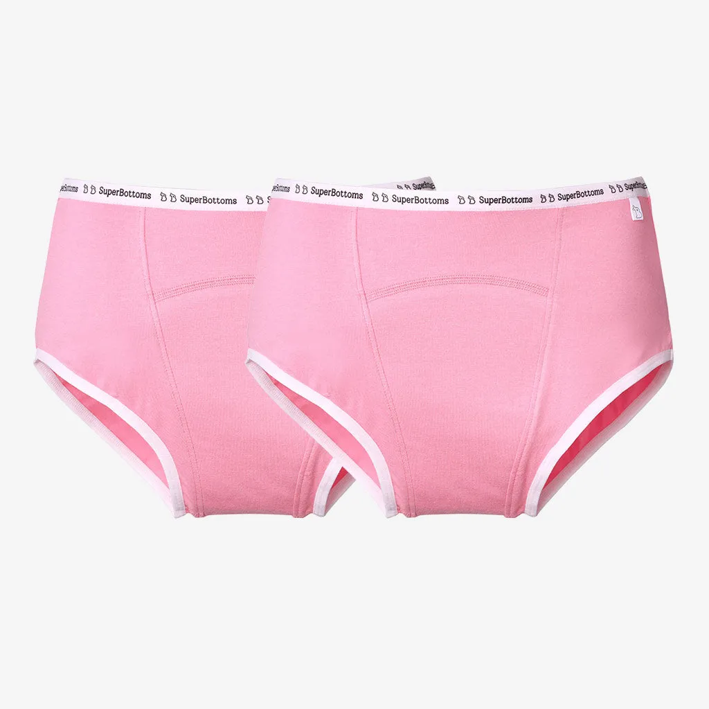 MaxAbsorb Printed Elastic Period Underwear 2-Pack (Pink)