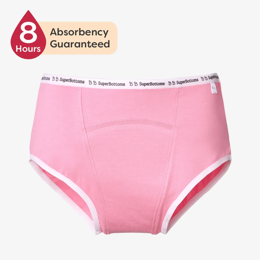 MaxAbsorb Printed Elastic Period Underwear 2-Pack (Pink)