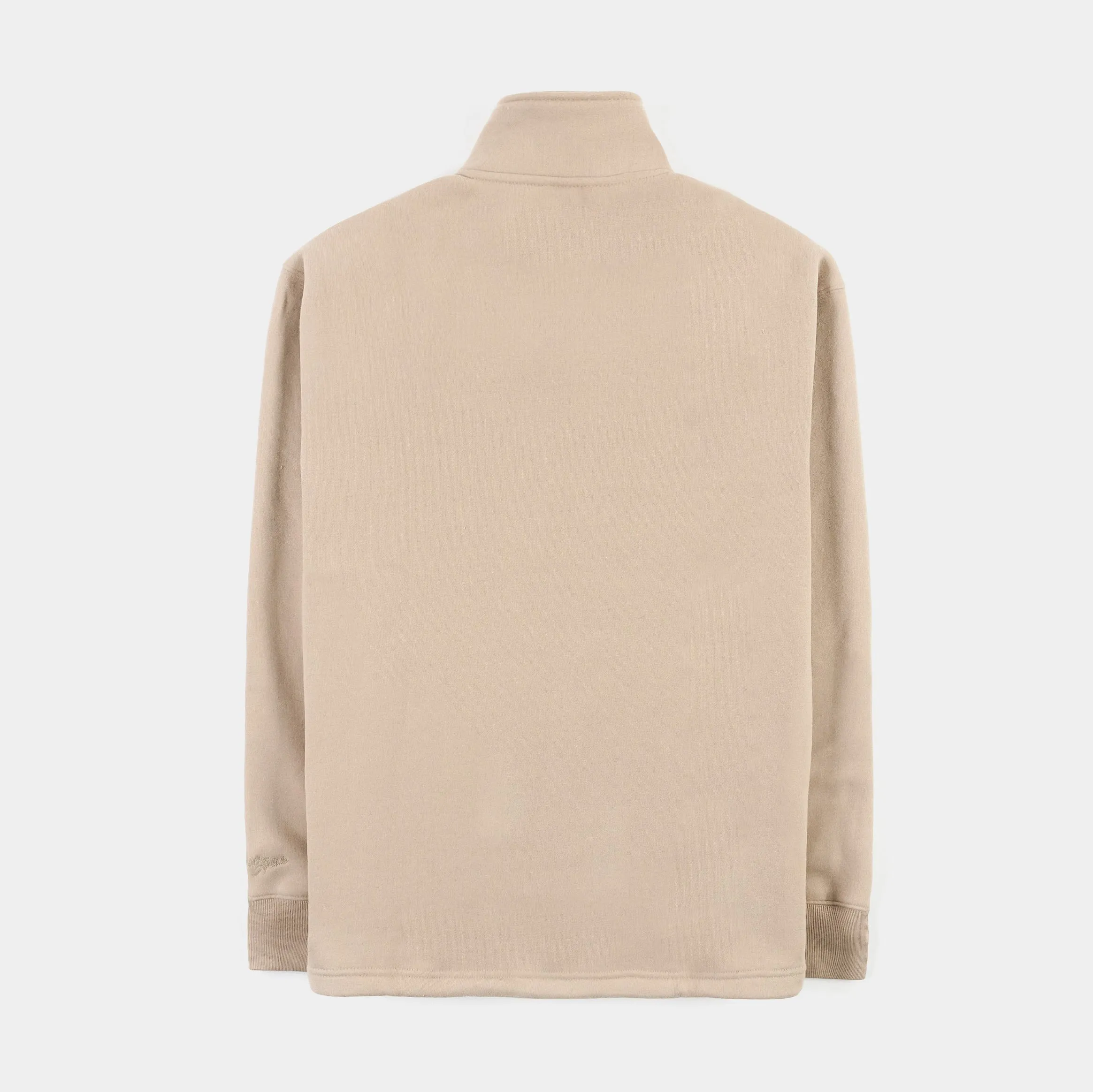 Mens Beige Quarter Zip Pullover