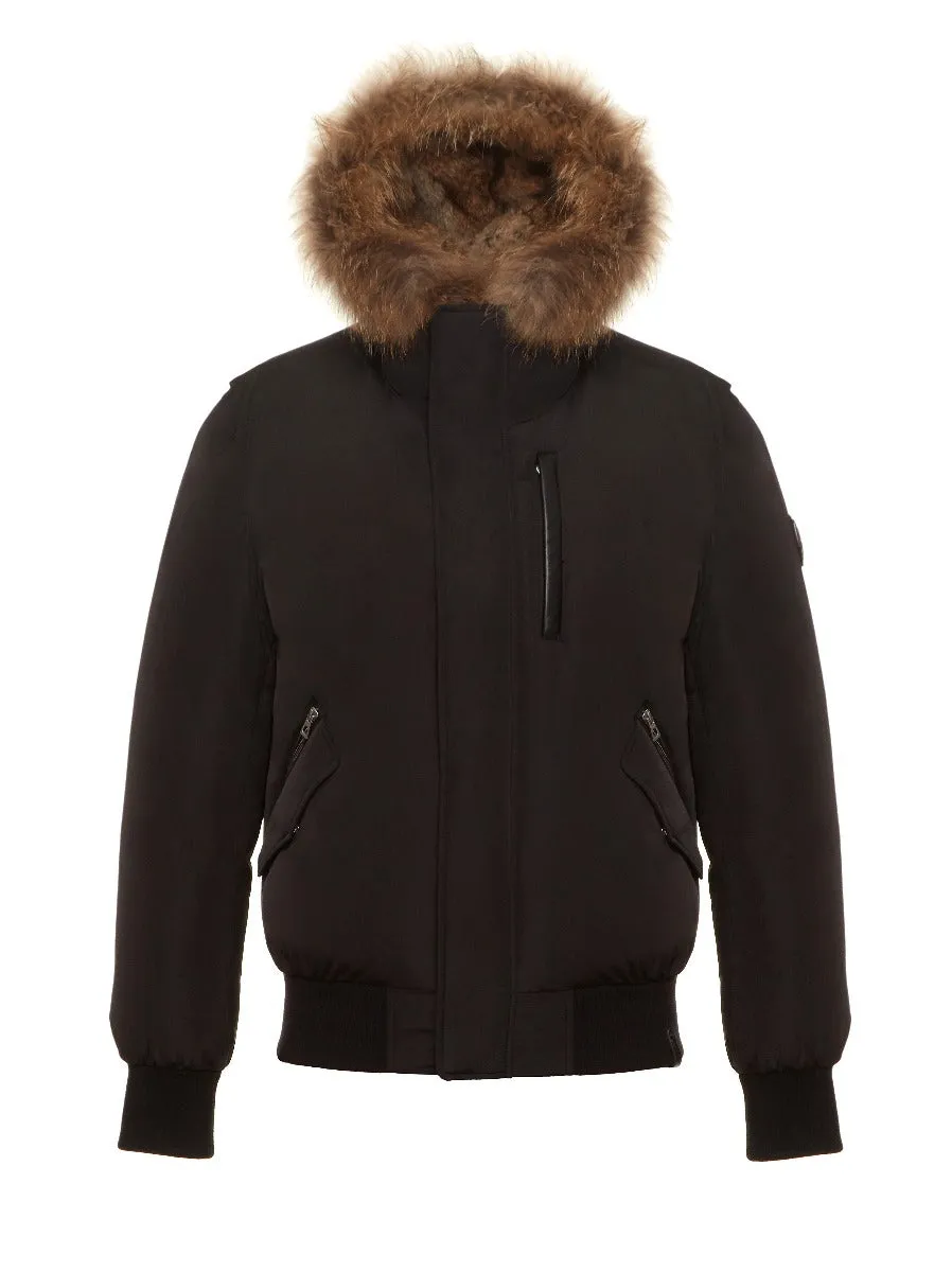 Mens Rudsak Stephan Black Natural Fur