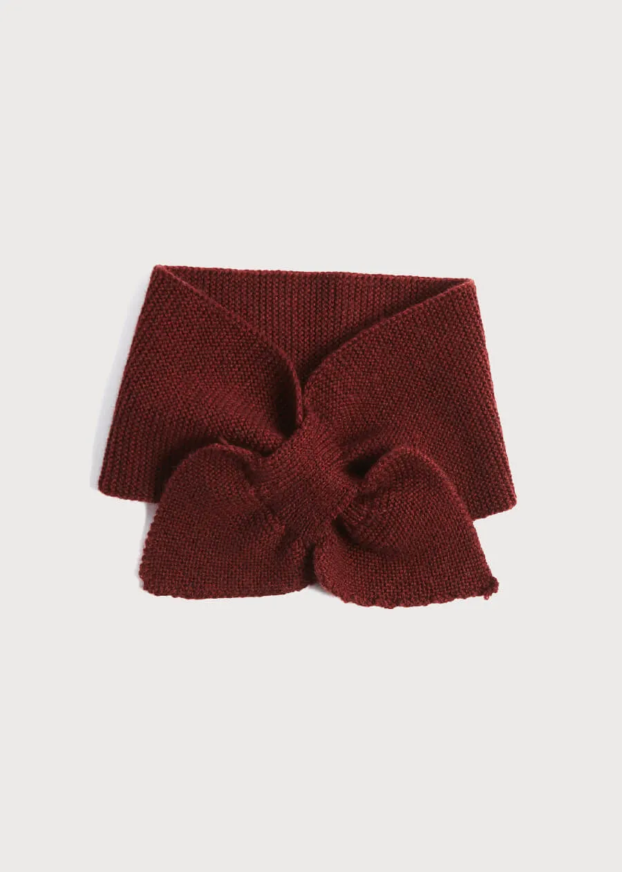 Merino Wool Scarf Burgundy Size S-M