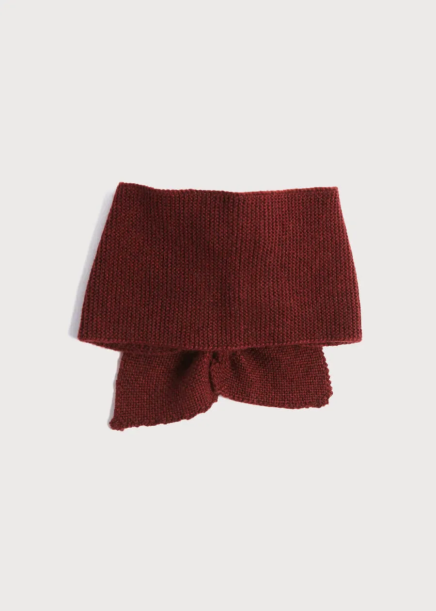 Merino Wool Scarf Burgundy Size S-M