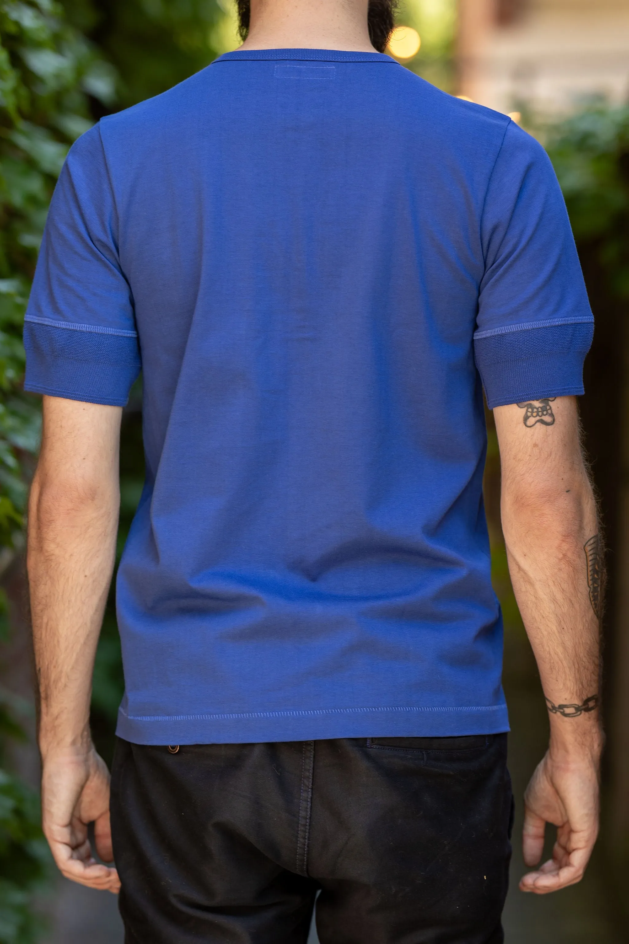 Merz b. Schwanen 207 Henley Short Sleeve - Vintage Blue - Buy Now.