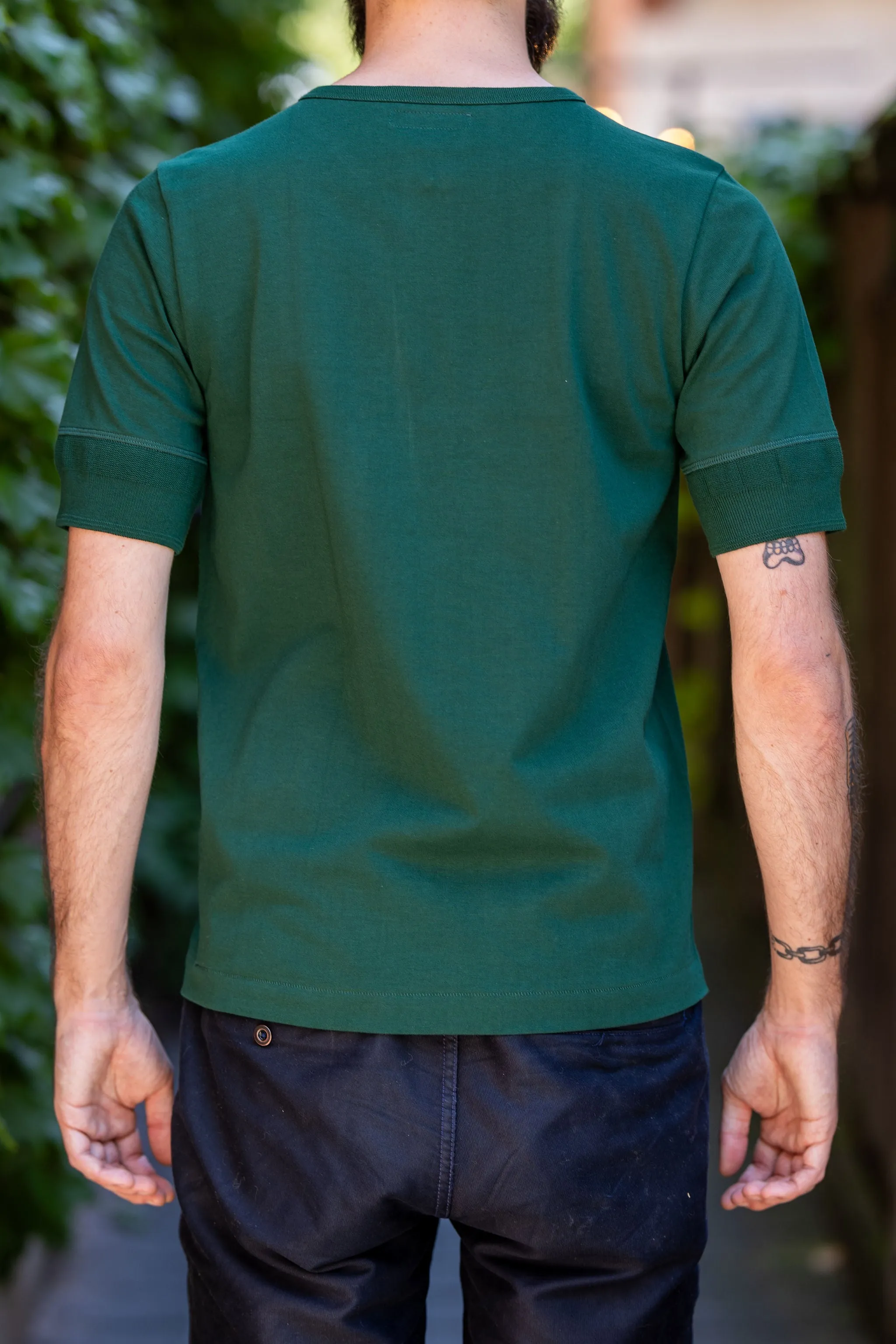 Merz b. Schwanen Short Sleeve Henley - Classic Green 207