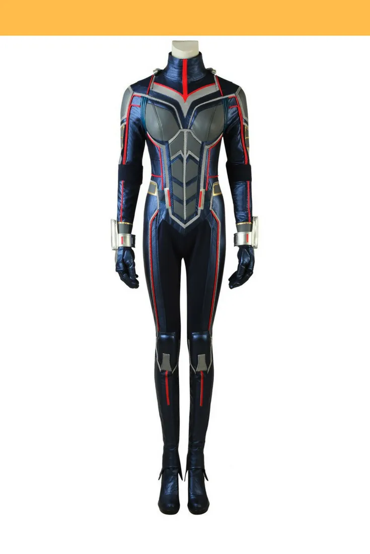 Metallic Blue Wasp Leather Cosplay Costume