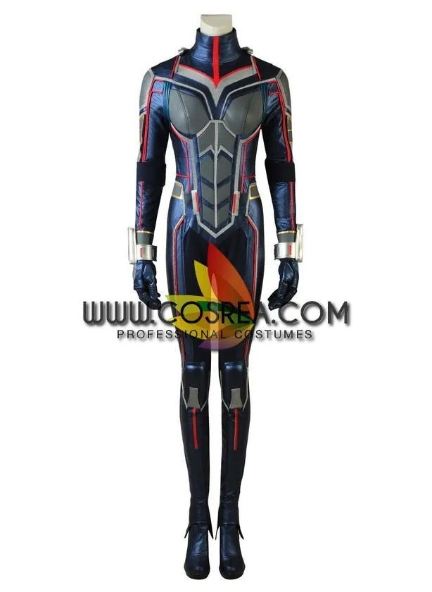 Metallic Blue Wasp Leather Cosplay Costume