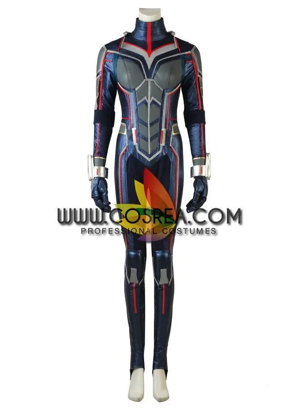 Metallic Blue Wasp Leather Cosplay Costume