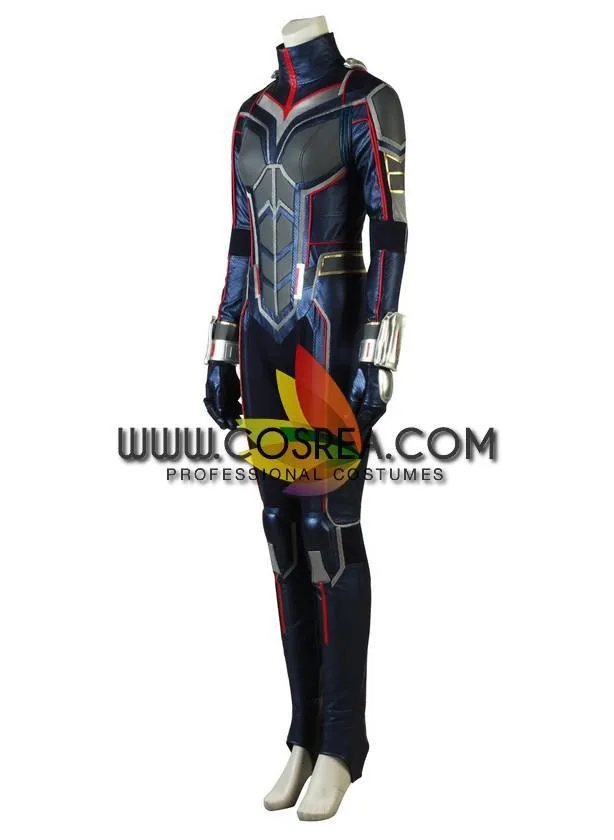 Metallic Blue Wasp Leather Cosplay Costume