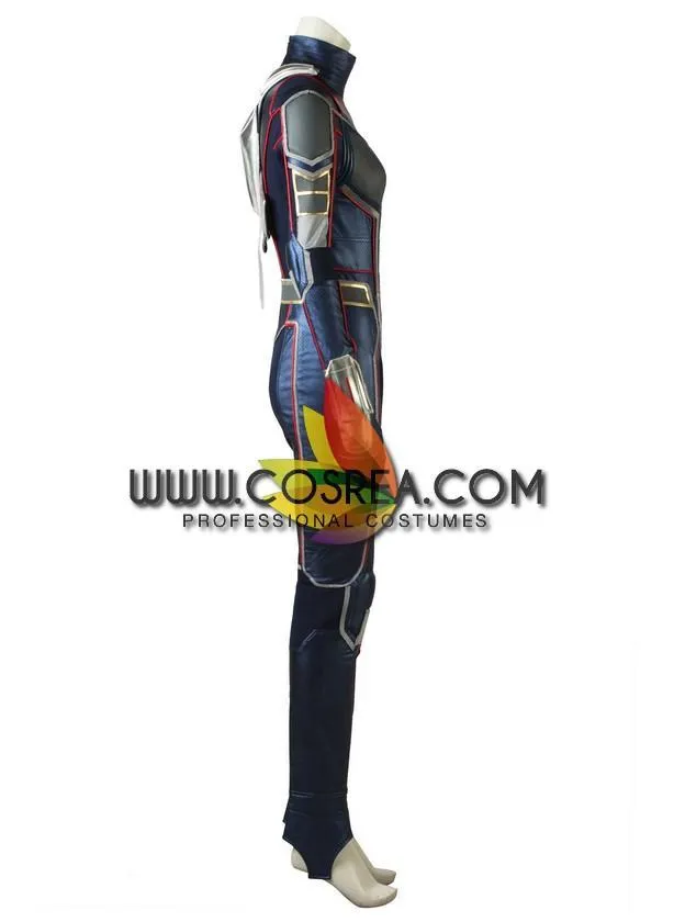 Metallic Blue Wasp Leather Cosplay Costume