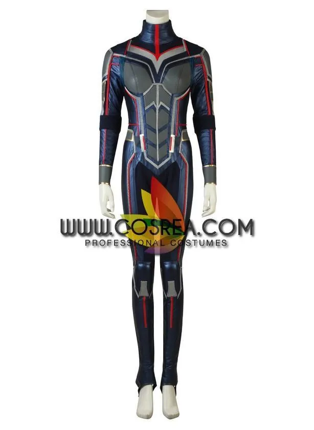 Metallic Blue Wasp Leather Cosplay Costume