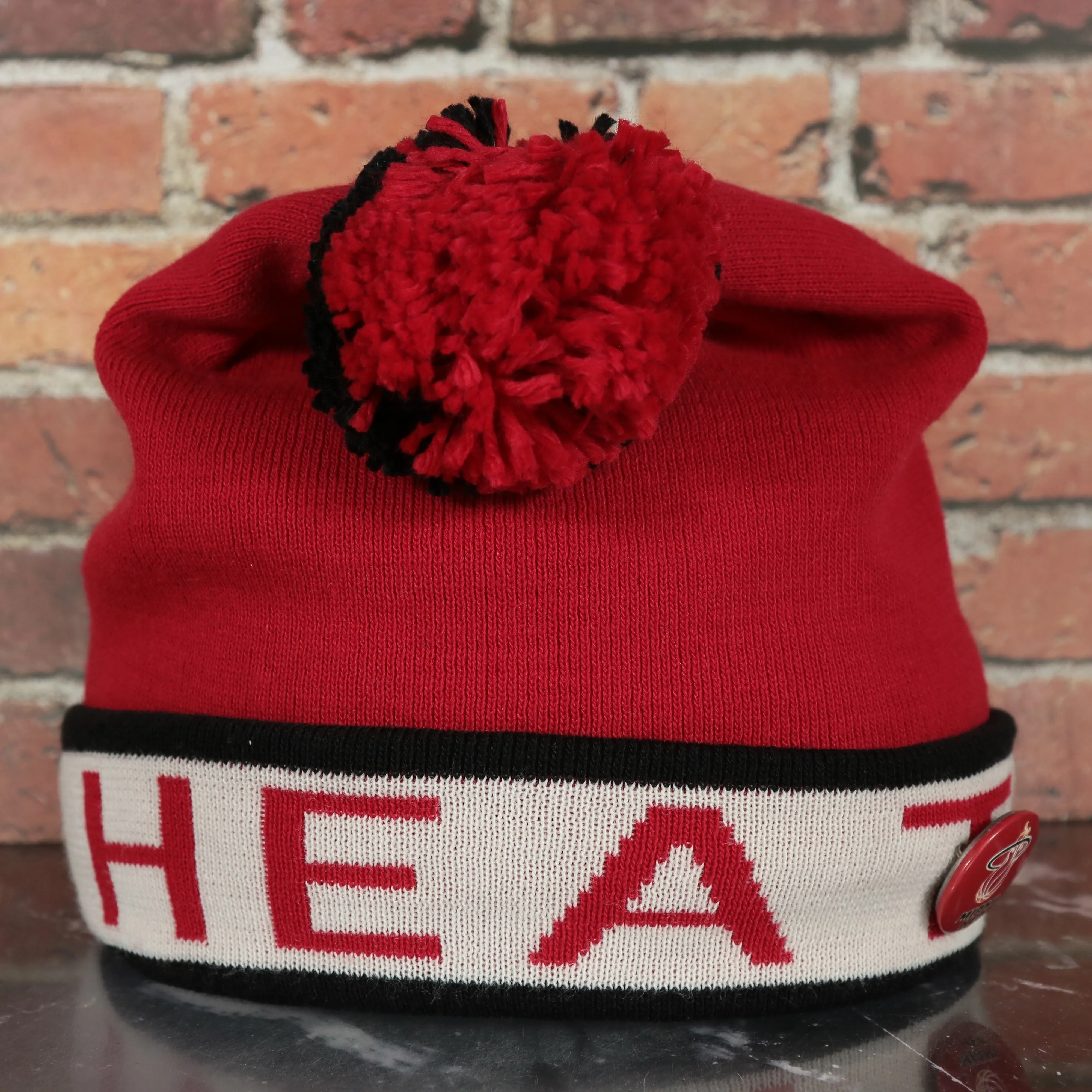 Miami Heat Split Pom Pom Winter Beanie | Red Winter Beanie