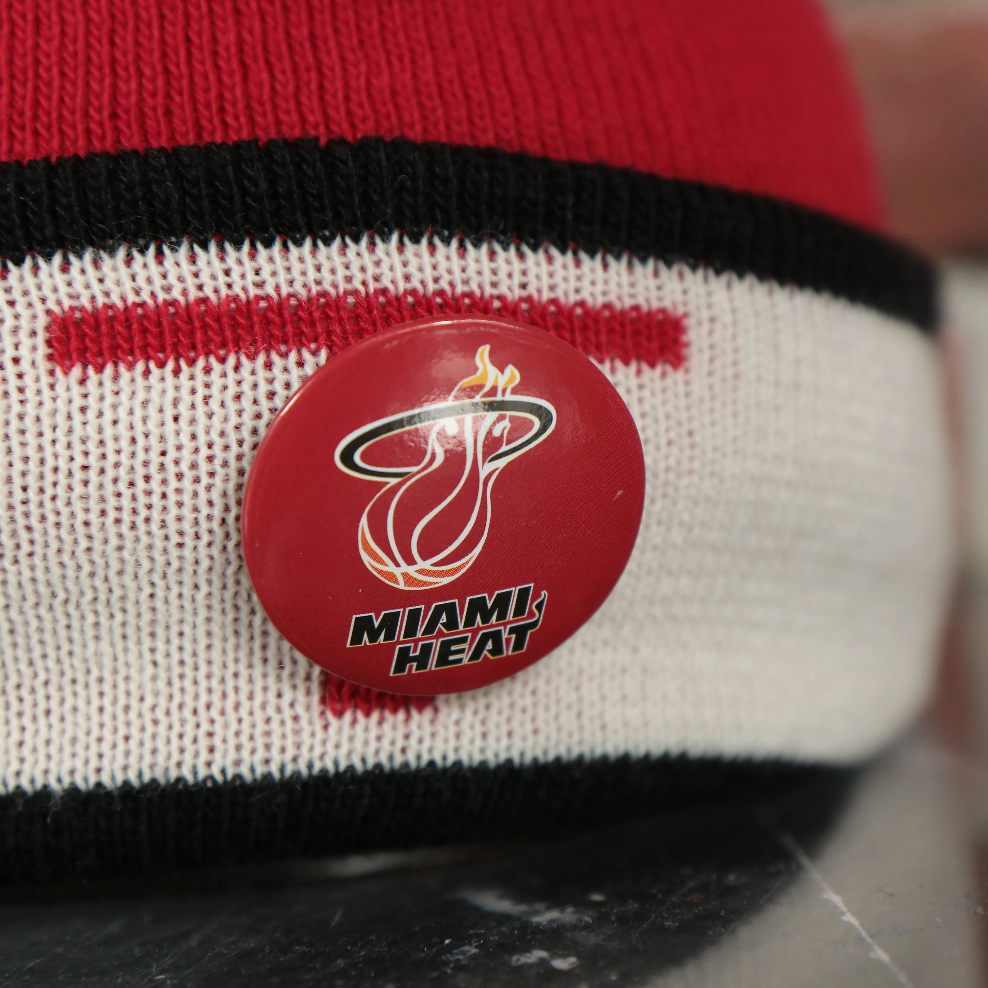 Miami Heat Split Pom Pom Winter Beanie | Red Winter Beanie