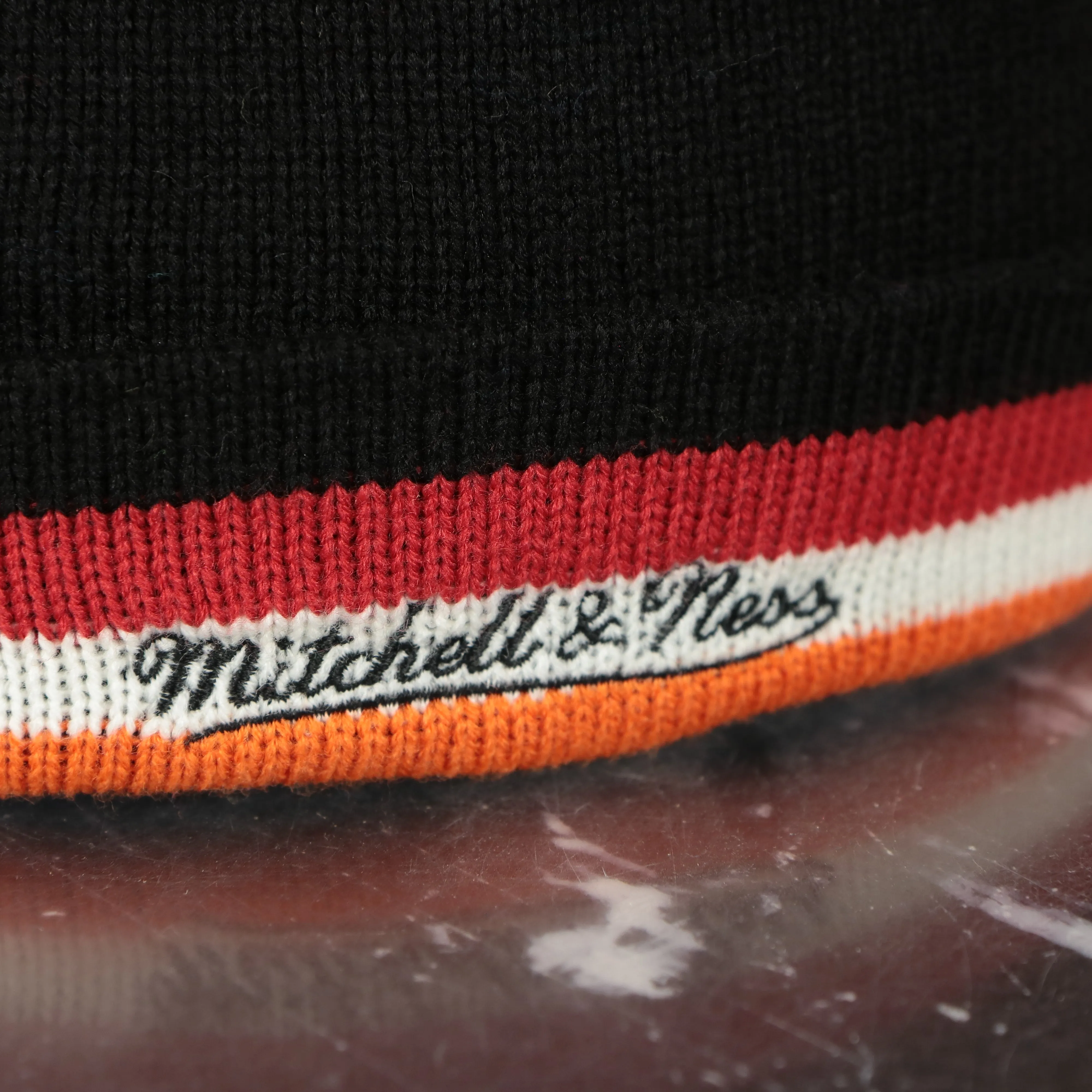 Miami Heat Winter Beanie | Black Cuffed Pom Pom Beanie