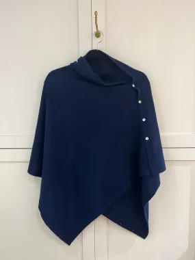 Midnight Blue Cashmere Poncho