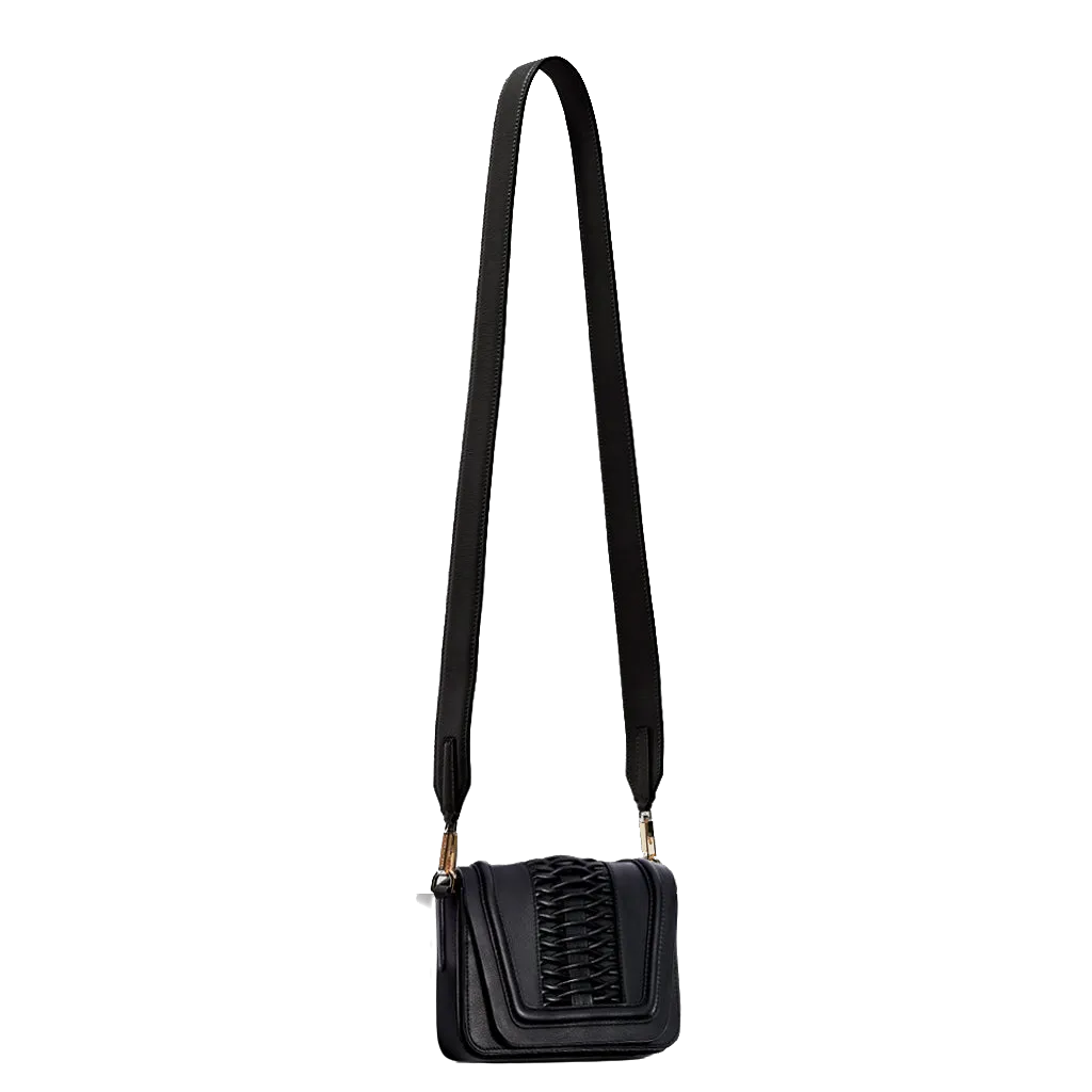 Mini Eugenia braided black crossbody