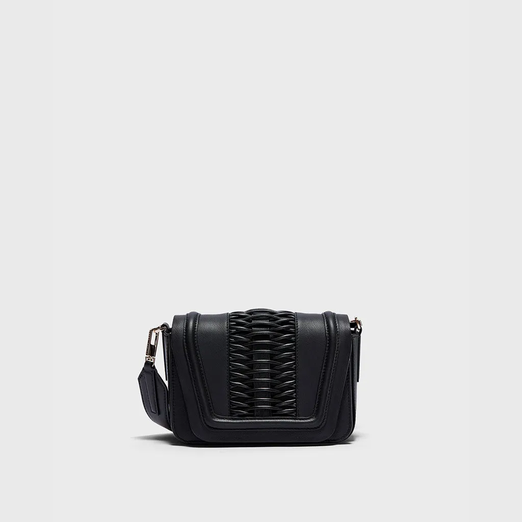 Mini Eugenia braided black crossbody