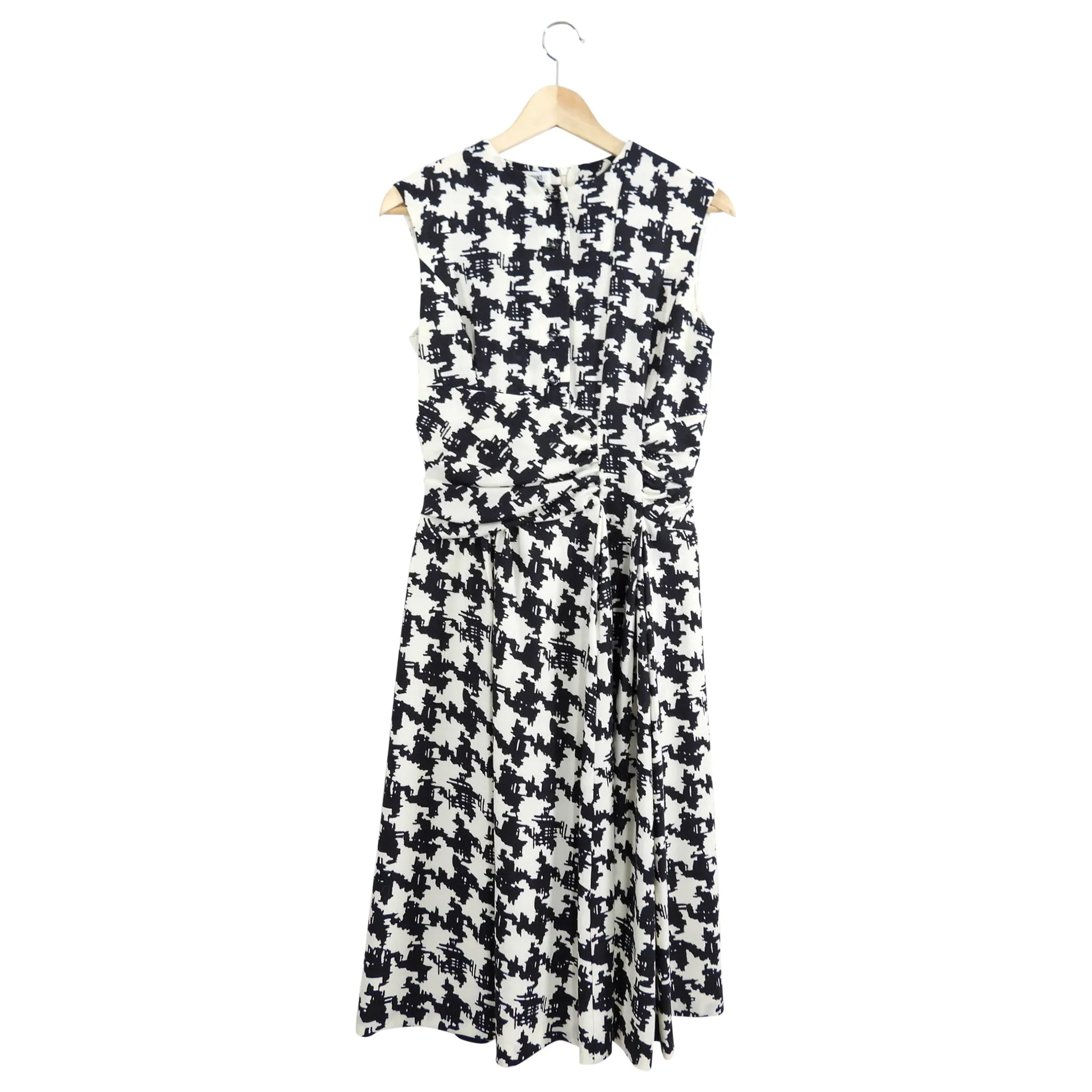 Moschino Ivory Black Wool Houndstooth Sleeveless Dress - XS (2/4)