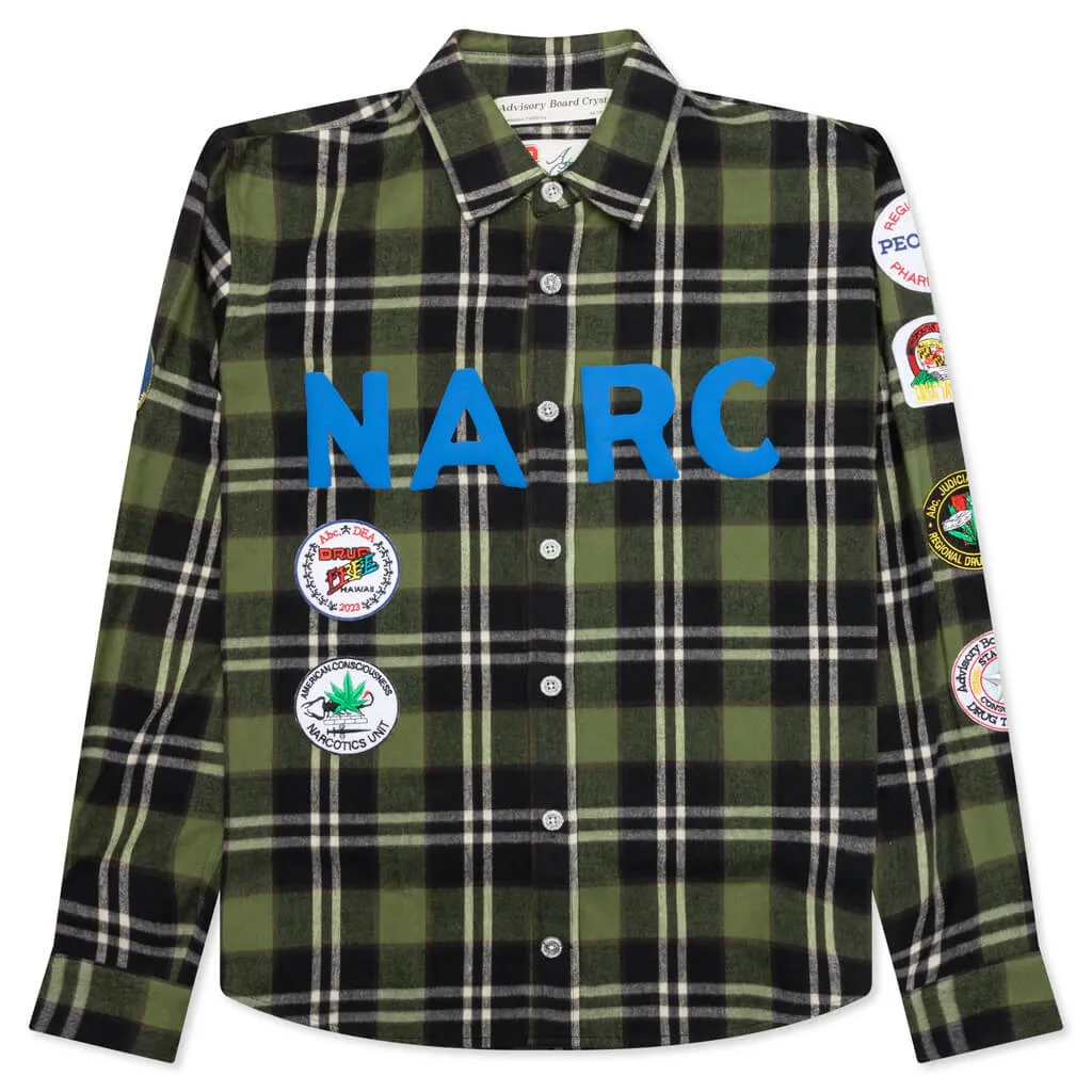 NARC Green Flannel Shirt