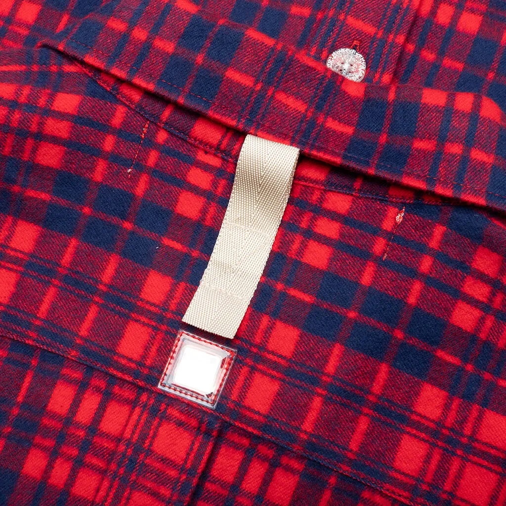 NARC Red Plaid Flannel Shirt