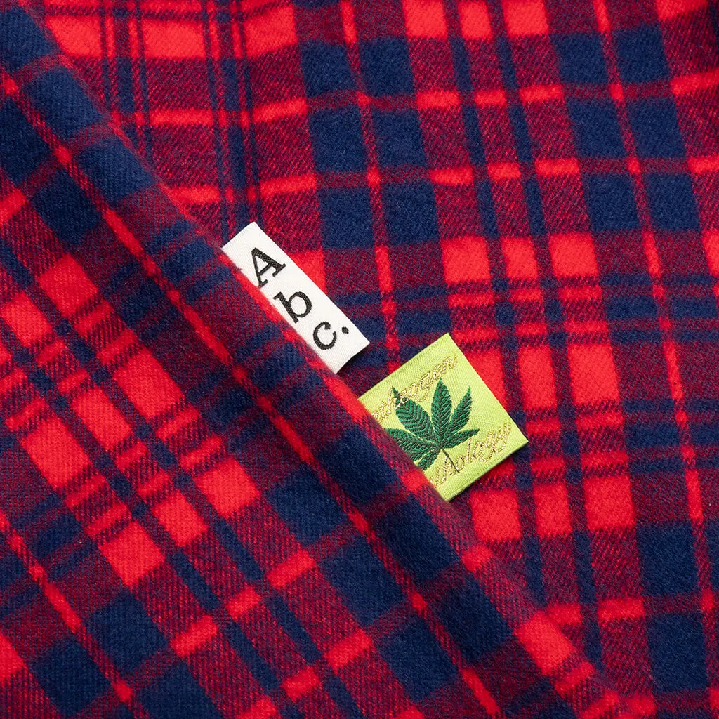 NARC Red Plaid Flannel Shirt