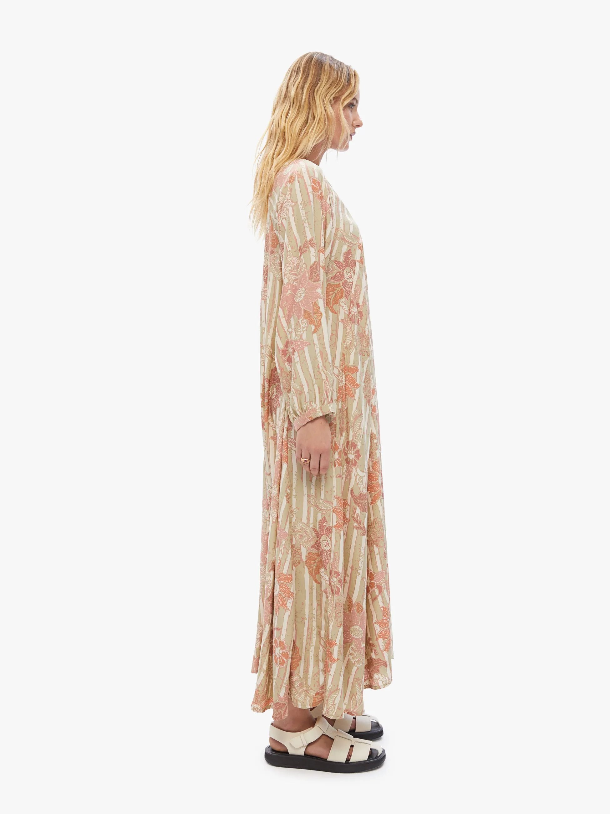 Natalie Martin Fiore Maxi - Sunflower Stripe Print Clay