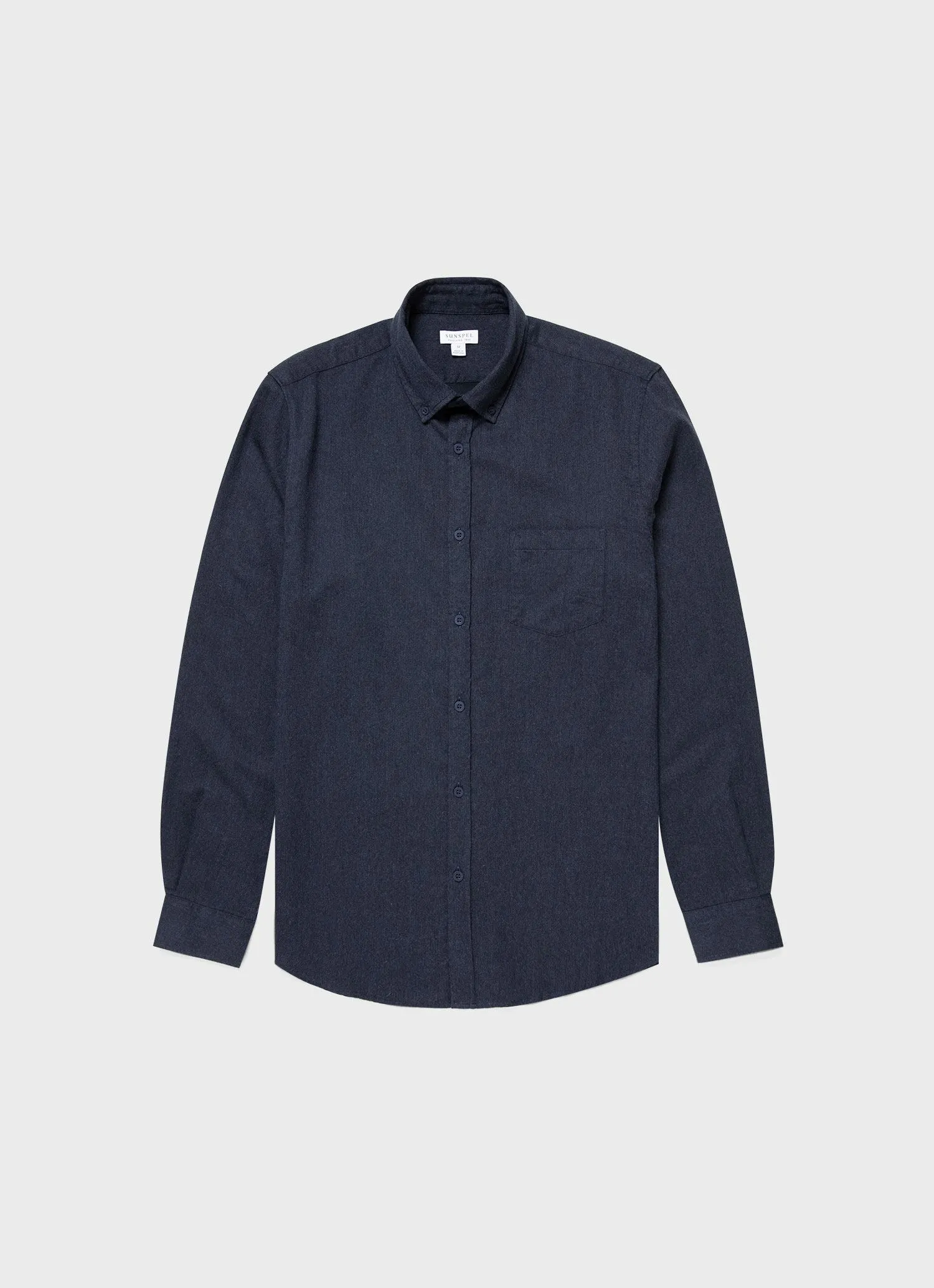 Navy Melange Flannel Shirt for Men