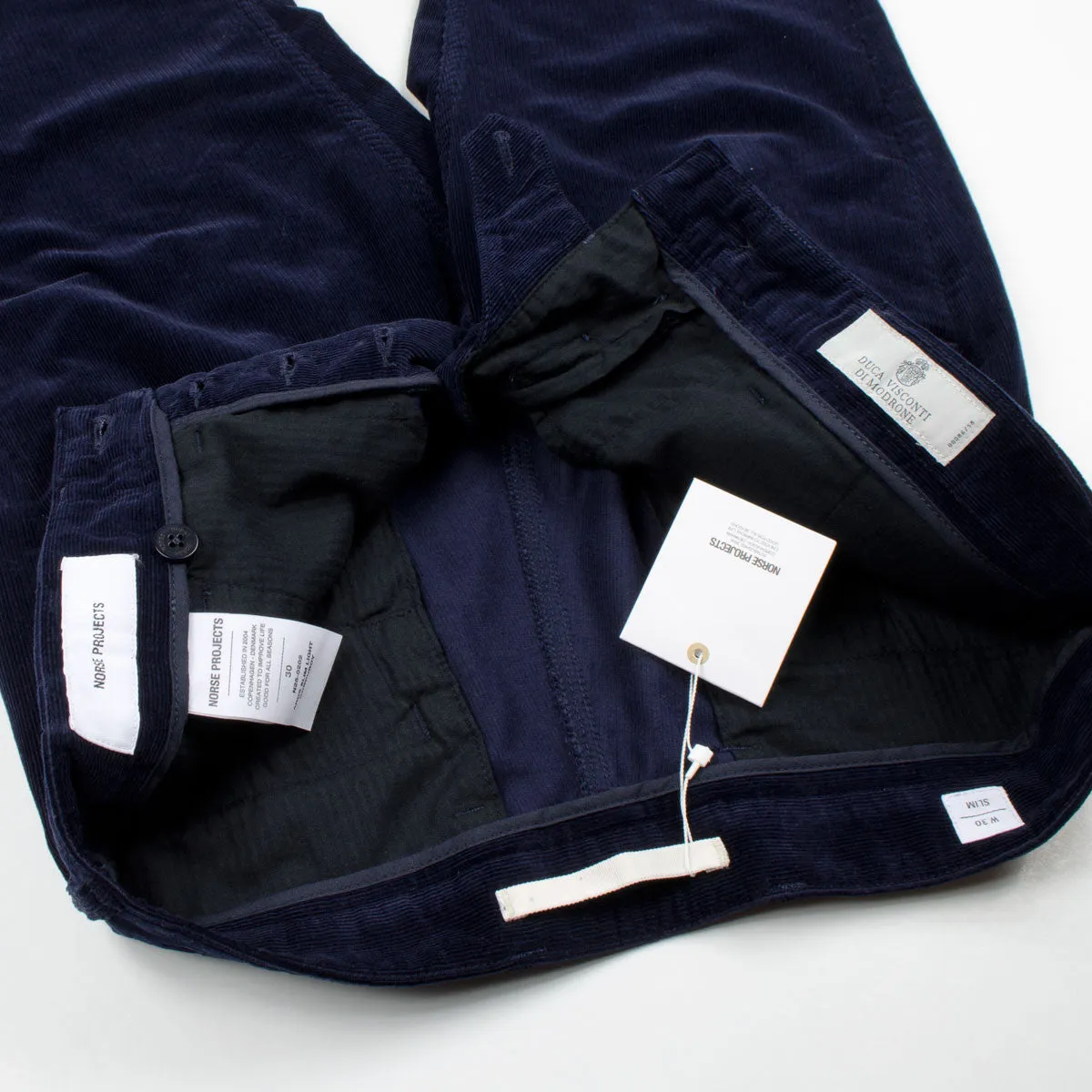 Norse Projects Aros Slim Corduroy Trousers Navy