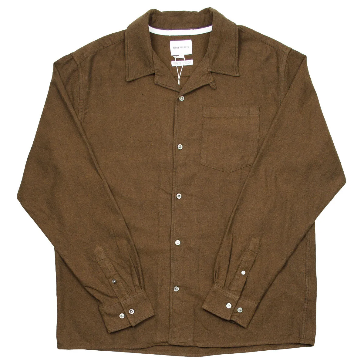 Norse Projects Carsten Flannel Shirt LS Rust Brown