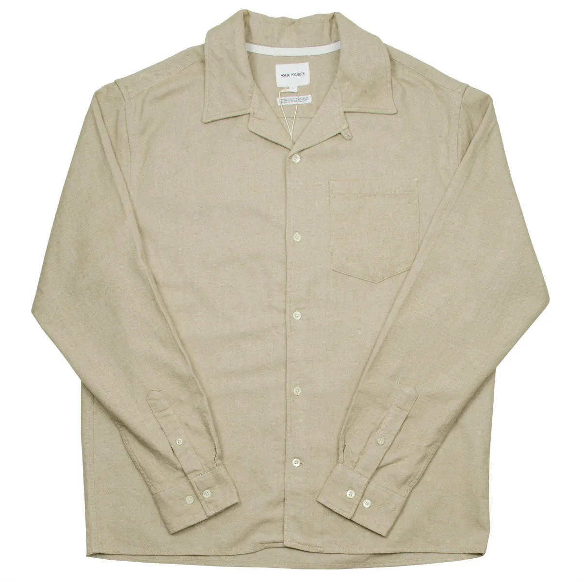 Norse Projects Carsten Organic Flannel Shirt LS - Utility Khaki.