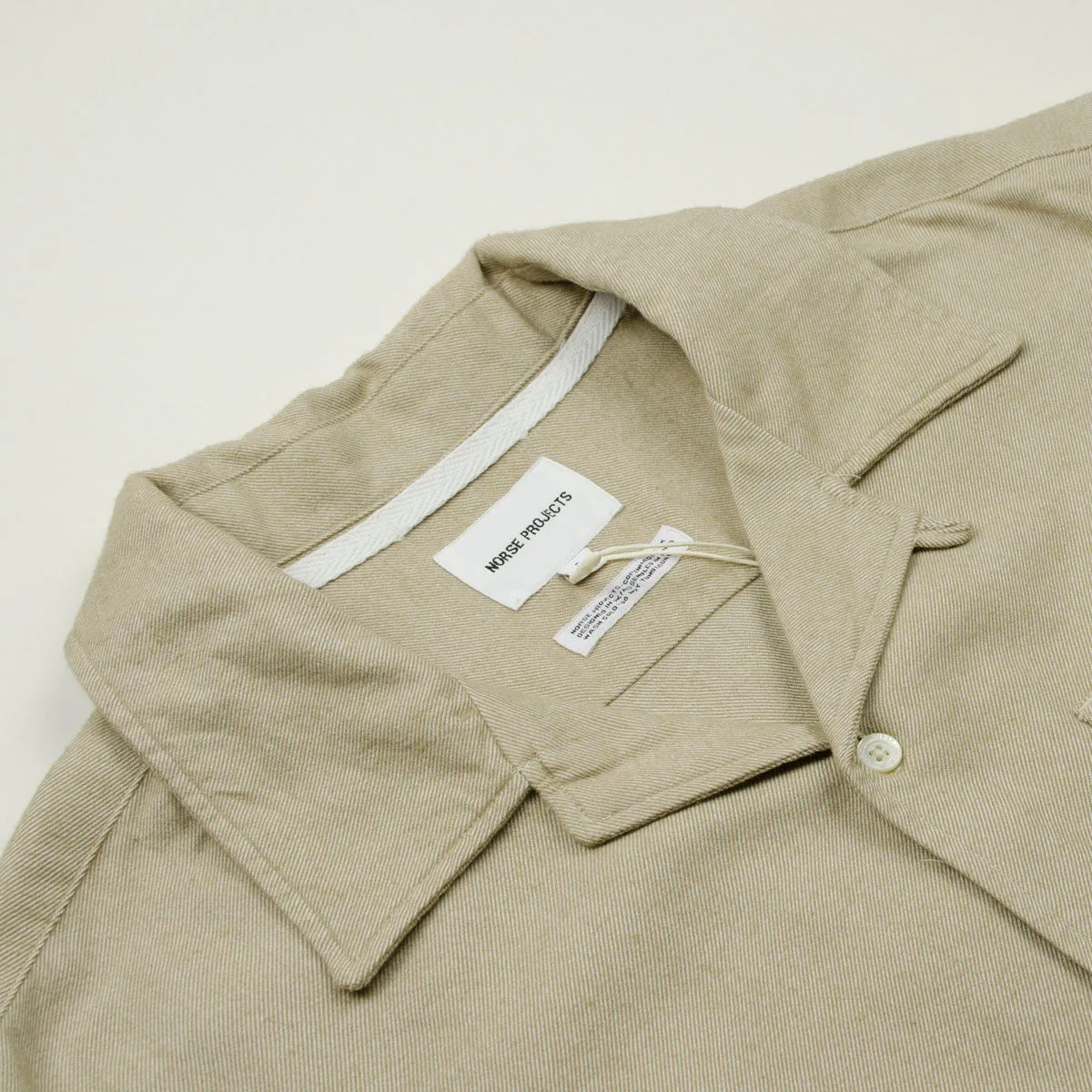 Norse Projects Carsten Organic Flannel Shirt LS - Utility Khaki.