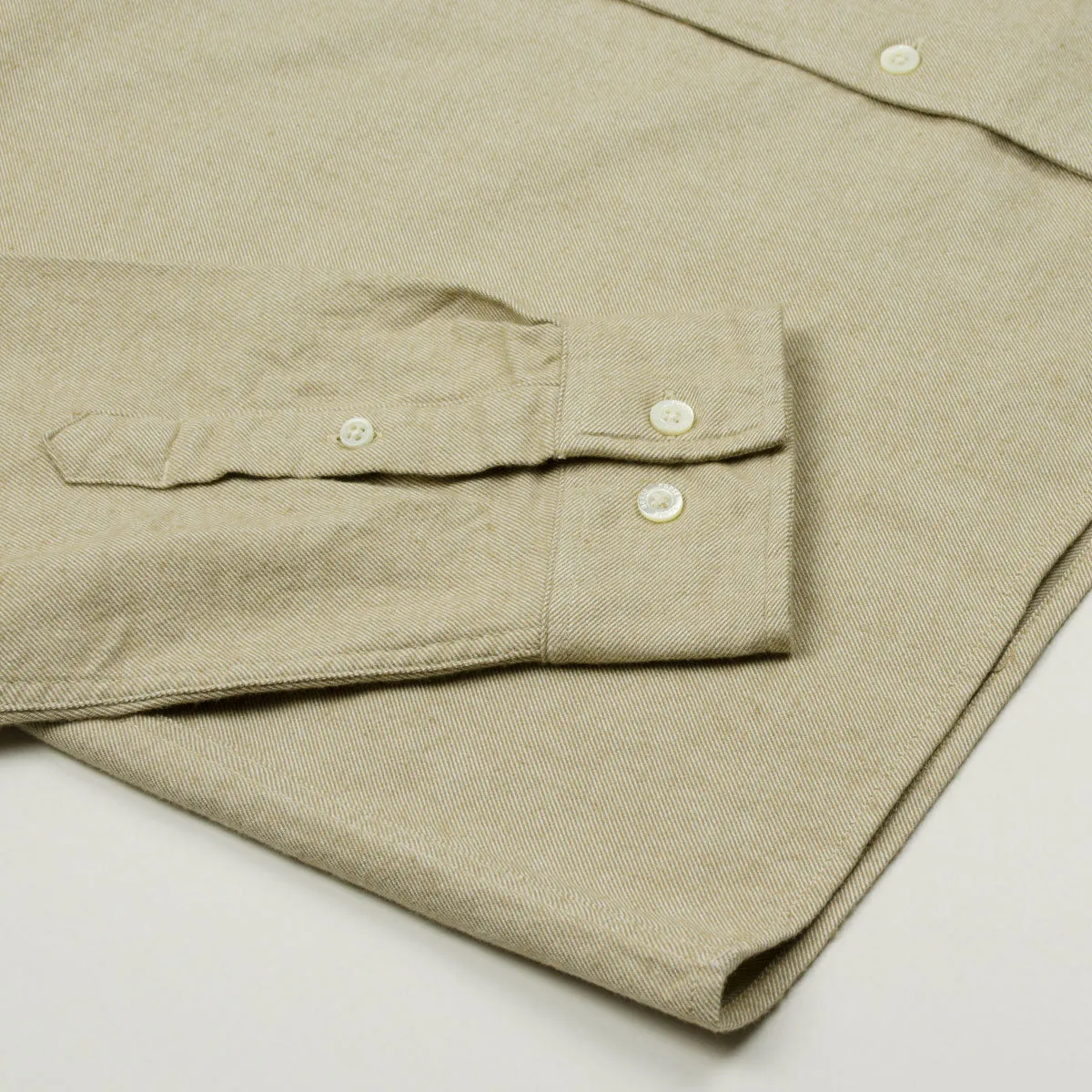 Norse Projects Carsten Organic Flannel Shirt LS - Utility Khaki.