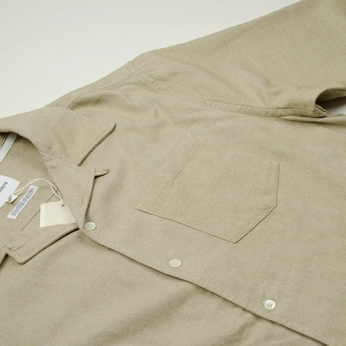 Norse Projects Carsten Organic Flannel Shirt LS - Utility Khaki.