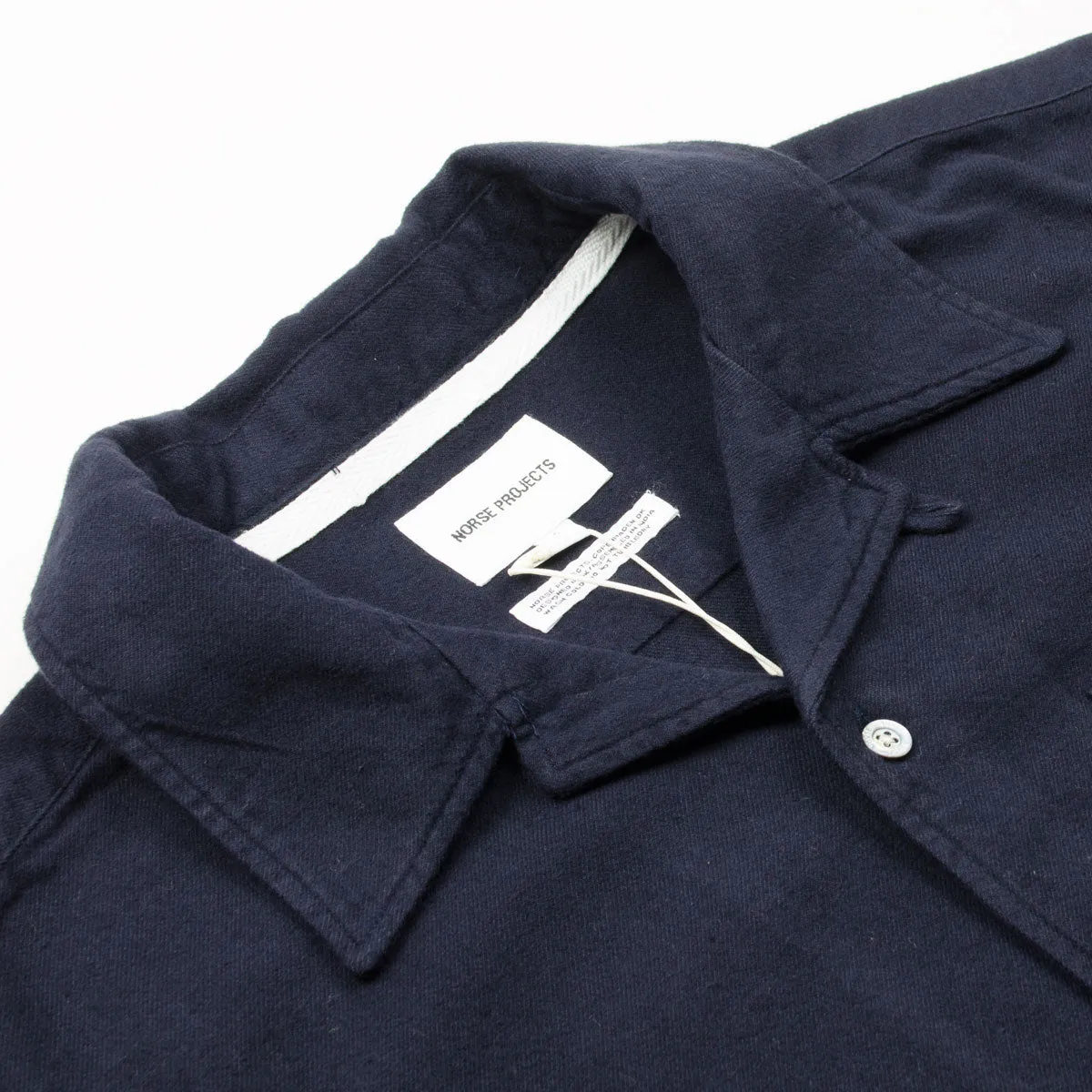 Norse Projects Dark Navy Carsten Organic Flannel Shirt LS