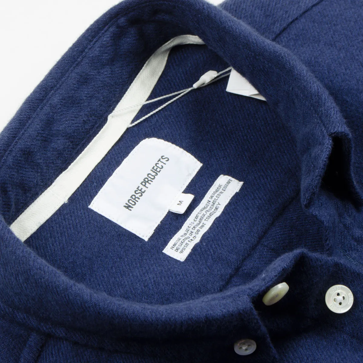 Norse Projects navy Osvald brushed shirt