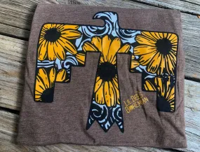 Ole Desert Eagle Tooled Leather & Sunflower Thunderbird Graphic Tee