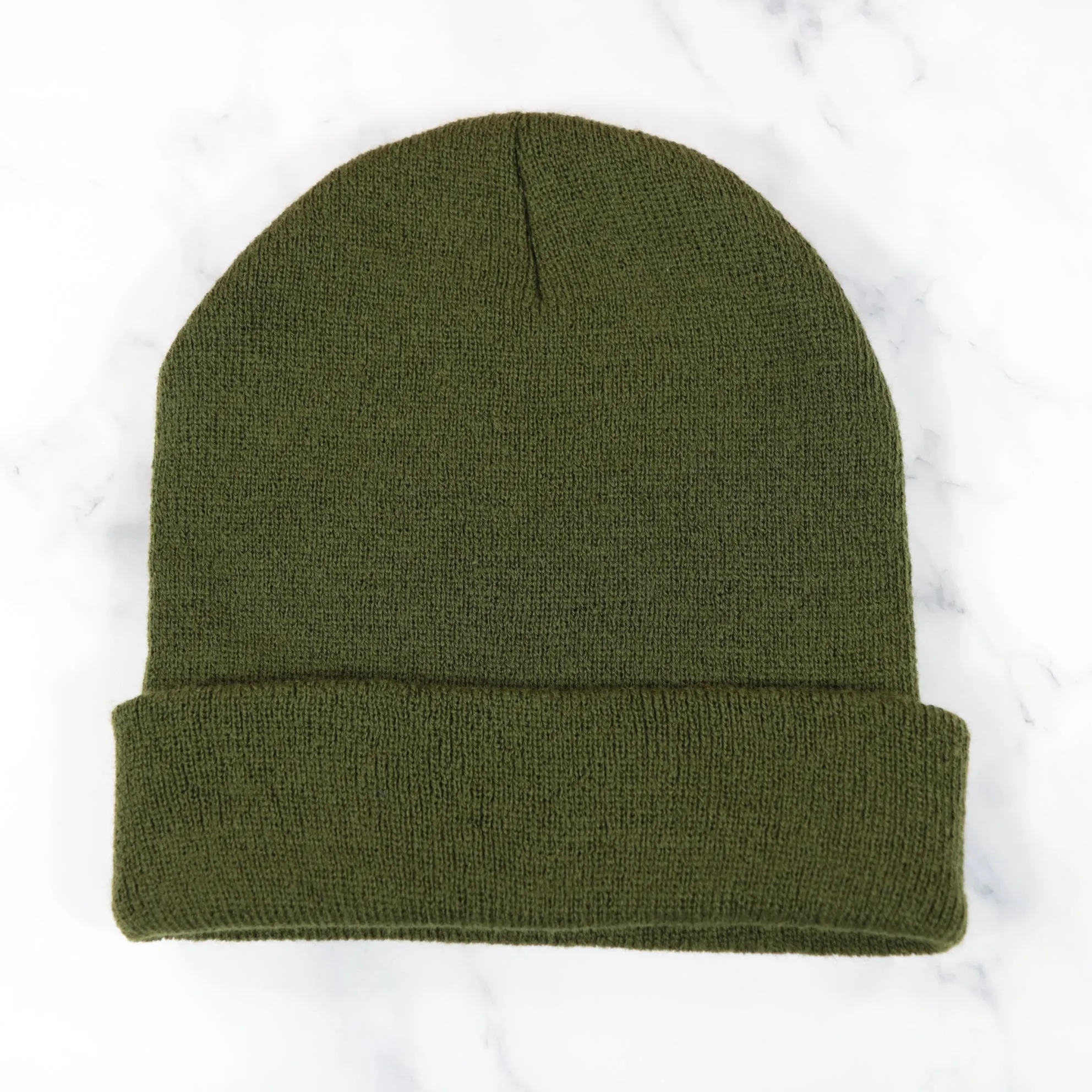 Olive Green Knit Beanie