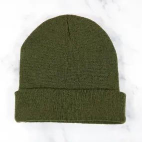 Olive Green Knit Beanie