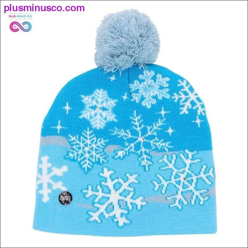 OurWarm Christmas Hat Knit Beanie with LED Lights - Cotton Material