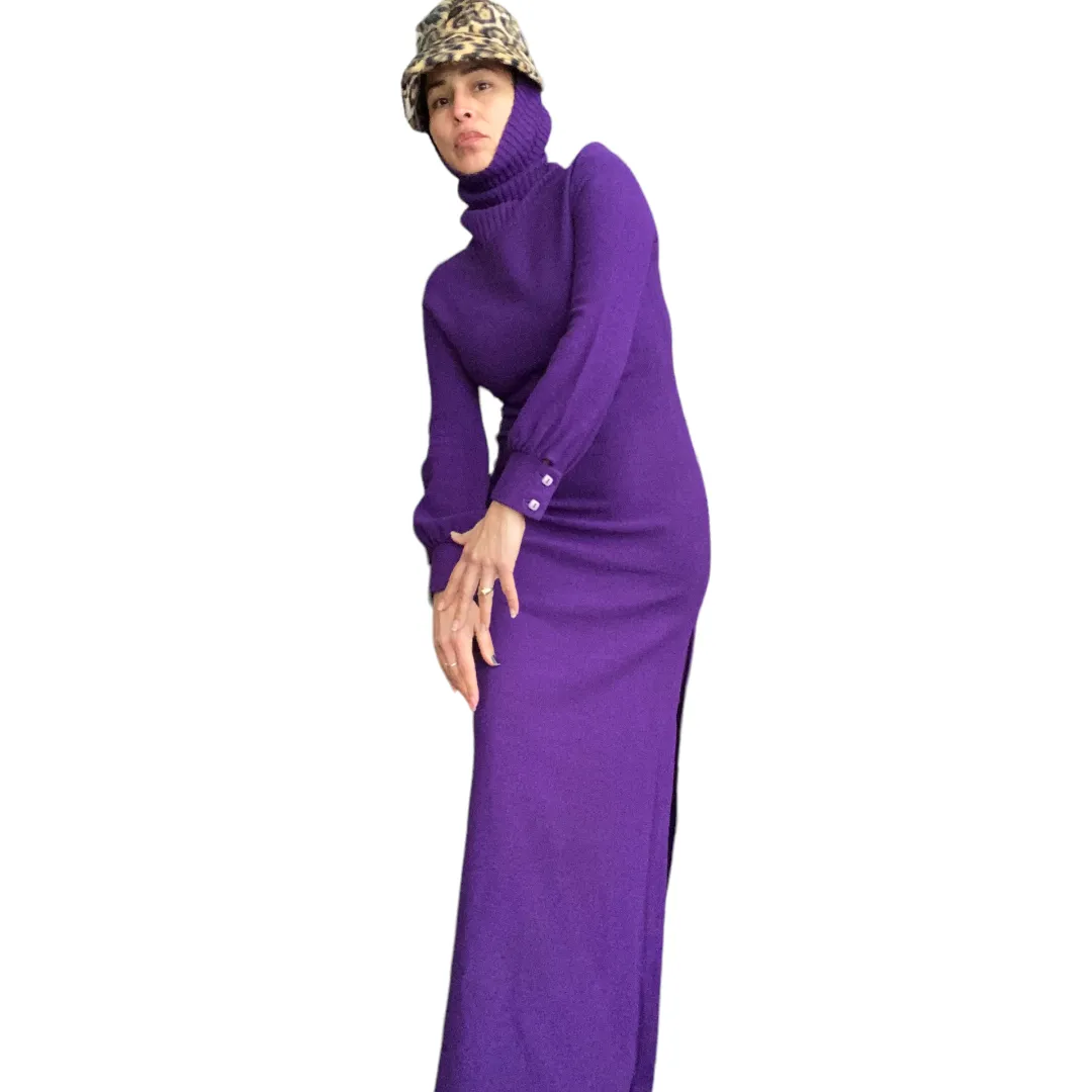 Partout Chenille Dress - Purple | Shop Now