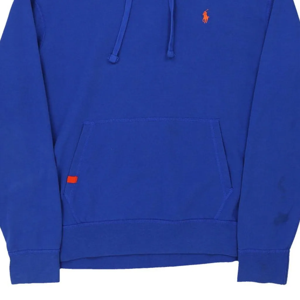 Performance Ralph Lauren Hoodie - Large Blue Cotton Blend