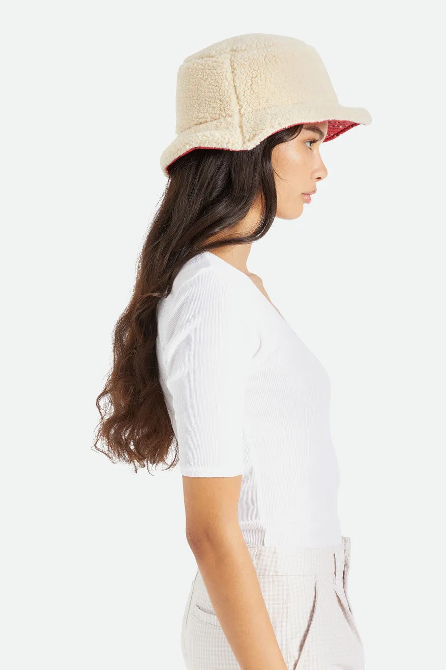 Petra Bucket Hat Floral/Dove Sherpa