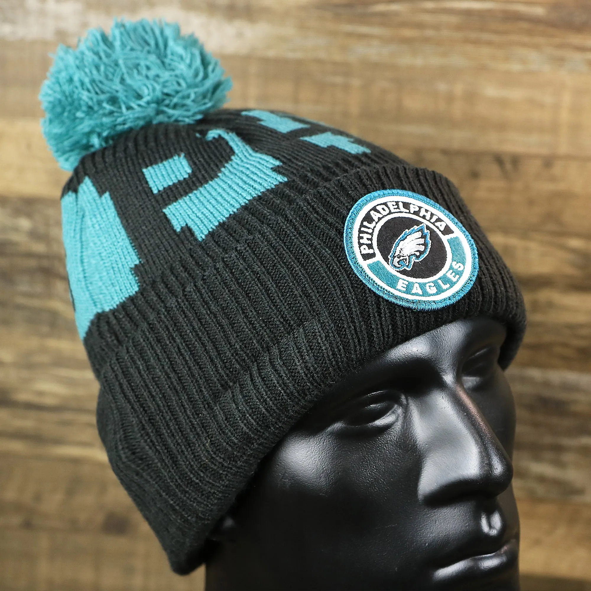 Philadelphia Eagles Sideline On Field Pom Pom Beanie | Black